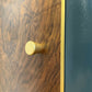 Luxury Unique Art Deco Sideboard with Drinks Cocktail Cabinet Section or TV Console | Refinished Hand Painted Vintage Green, Gold & Velvet | Black Leopard Interiors