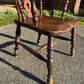 Antique Early 19th Century English Oak And Elm Broad Arm Windsor Chair
