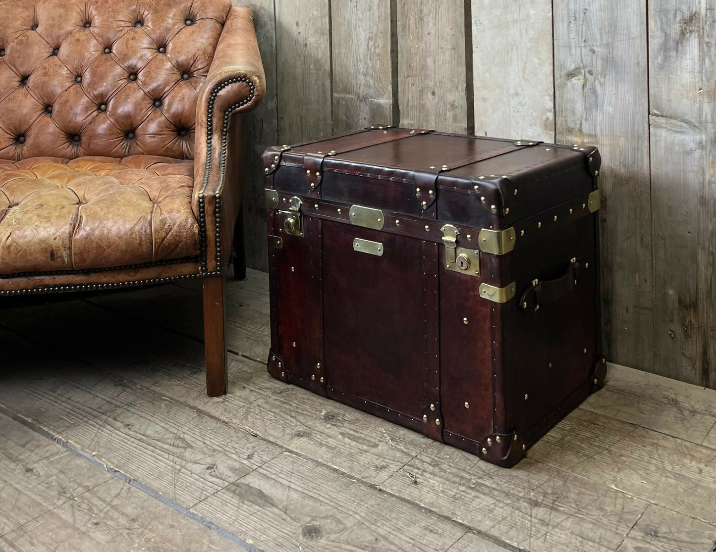 Luxury Hand Dyed Leather Campaign Chest