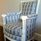 Bergere Directoire Chair. LOUIS XVl Style. 19th Century Antique. Silk Upholstery. Restored Sympathetically.