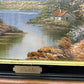 Painting Vintage French Style Signed Landscape Lake Cottage Framed LOT 6469