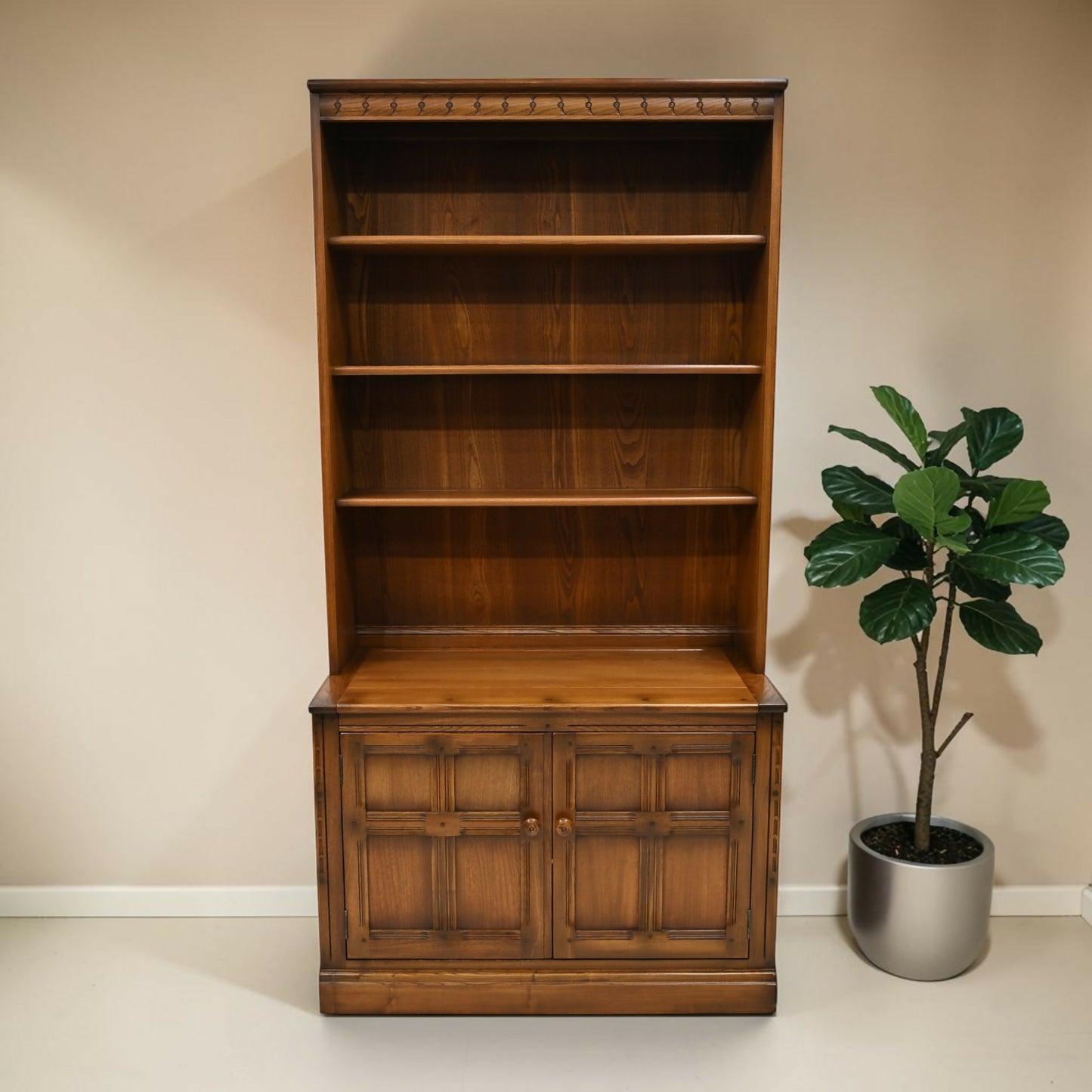 Ercol Mural Bookcase Music Cabinet For Vinyl Record Golden Dawn FREE UK Delivery