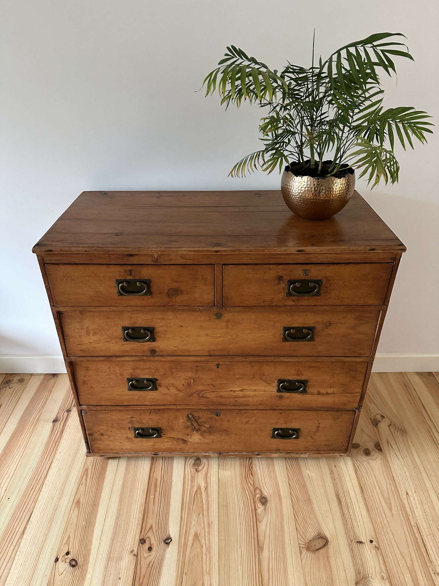 Antique Victorian Pine Chest of Drawers Rustic Solid Pitch Pine