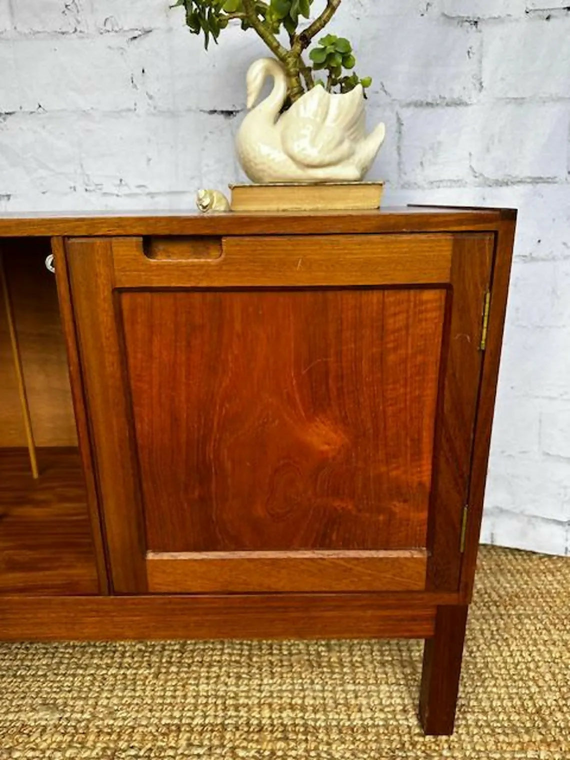 Mid Century Teak Record Cabinet / Small Sideboard / Bedside, Drinks Cabinet, Retro Furniture, Living Room, Hallway Storage, Danish Style