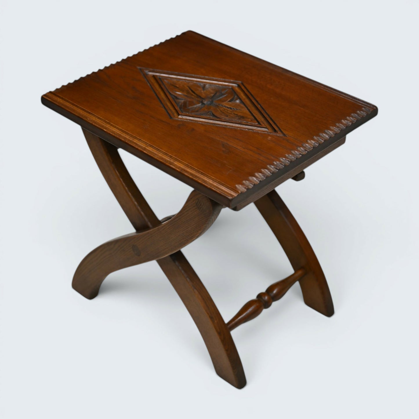 Old Charm Oak Folding Stool Coffee /Side Table FREE UK Delivery