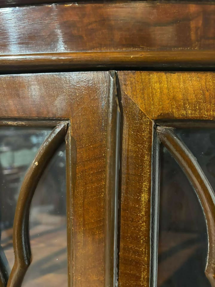 Vintage Mahogany Glazed Bookcase