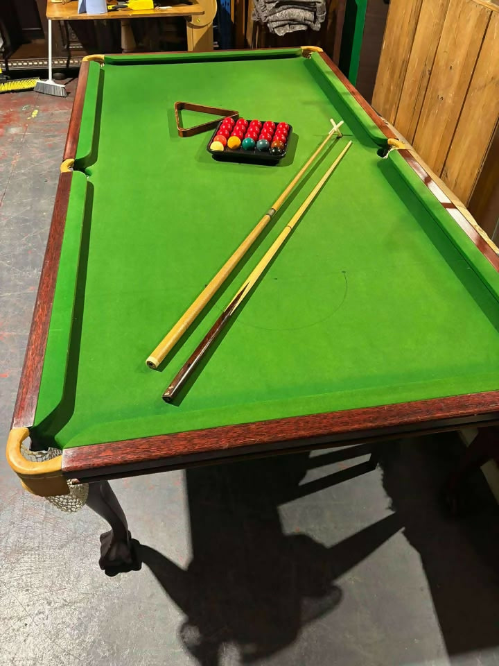 Exceptional Vintage Metamorphic Dining & Snooker Table – Slate Bed on Carved Claw & Ball Feet