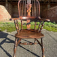Antique Early 19th Century English Oak And Elm Broad Arm Windsor Chair