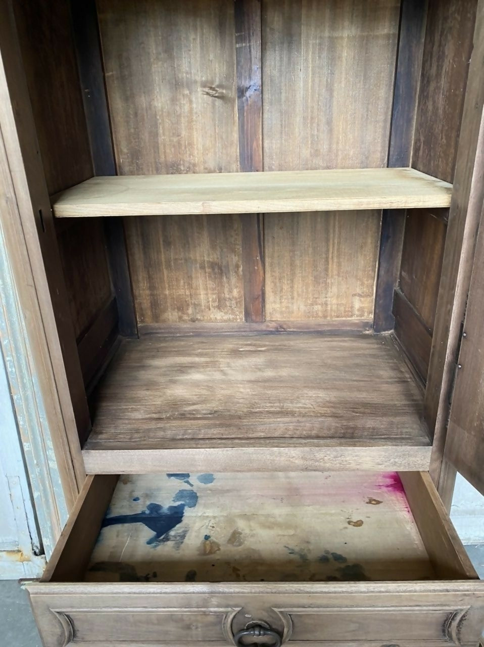 French Single Bleached Armoire