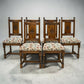 6 Yorke Old Charm Dining Chairs Trellis Fabric Light Oak Frames FREE UK Delivery