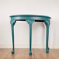 Large Teal Demi Lune Console Table | Upcycled Vintage Half Moon Hallway Table