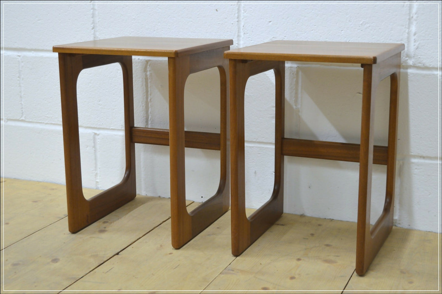 Vintage Bedside Table Set Of 2 Pair McIntosh Teak Mid Century Danish Design