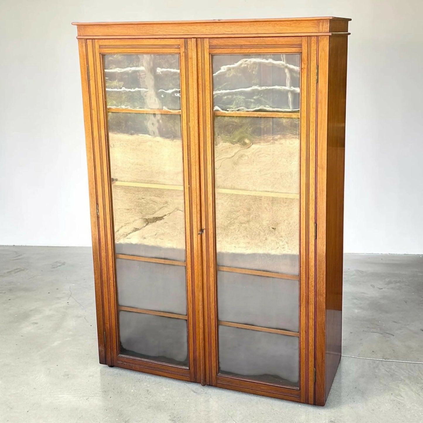 Vintage Victorian Mahogany Library Bookcase Display Cabinet