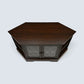 Corner TV Video Stand Leaded Glass Doors Media Player Shelf FREE* UK Delivery