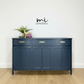 Refinished navy blue Nathan sideboard, mid century modern, tv stand, media unit, teak, drinks cabinet