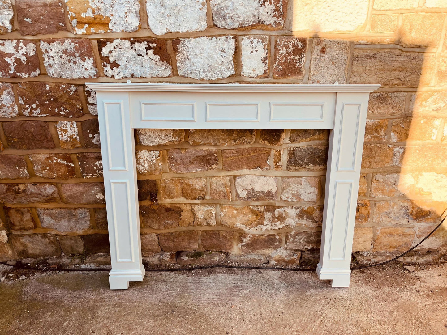 Painted Wooden Fireplace Surround | Classic Mantelpiece | Georgian Style Fire Surround | Off-White Traditional Fireplace Mantel