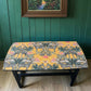 Navy Blue Coffee Table with Sealed Wild Animal Print Top