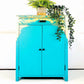 Gold And Teal Upcycled Records Drinks Cabinet
