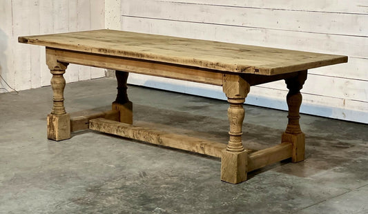 Characterful Bleached Oak Farmhouse Dining Table