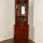 Reproduction Walnut Glazed Corner Display Cabinet