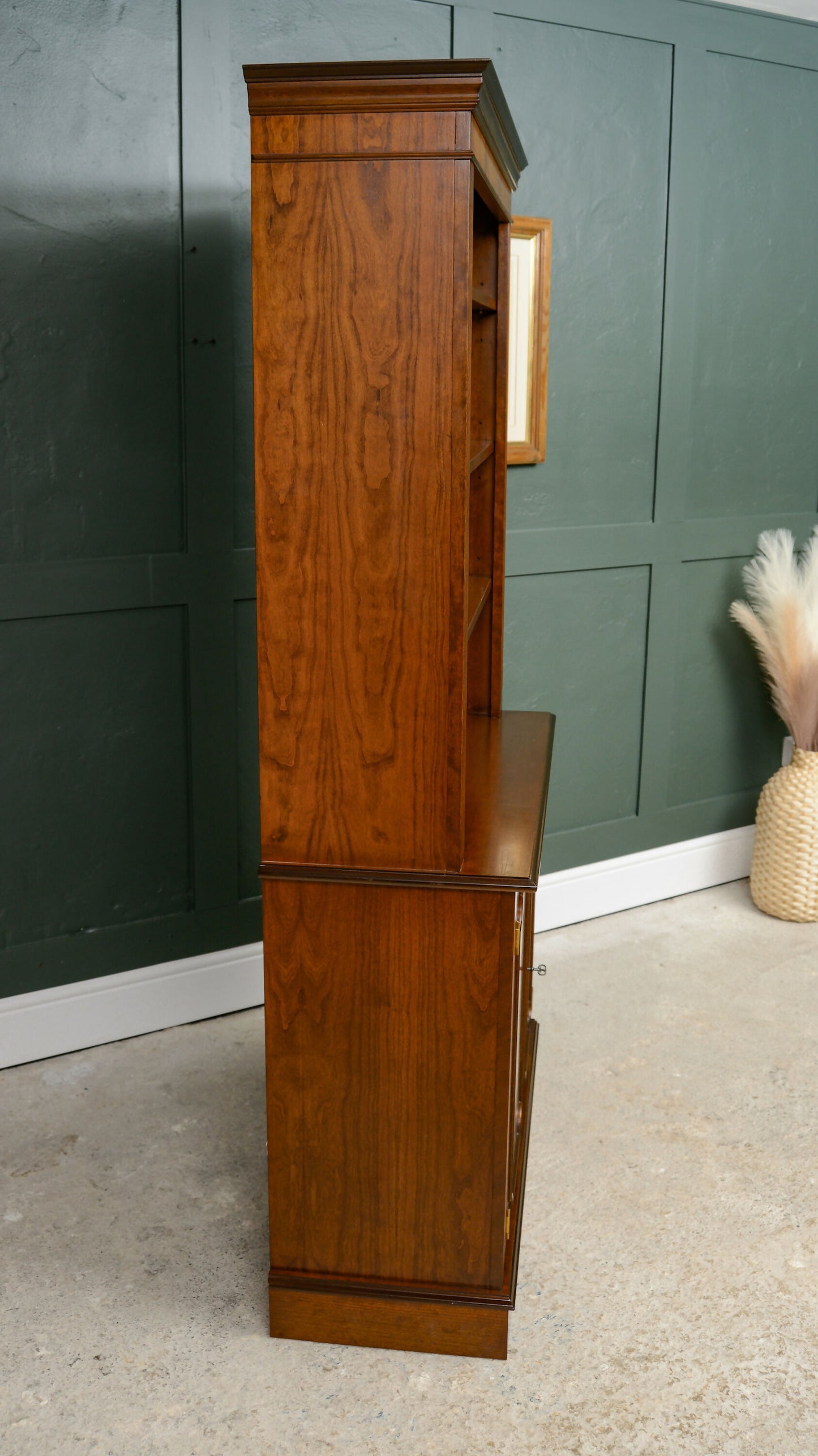 Georgian Style Open Fronted Bookcase Display Cabinet - Mahogany