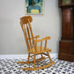 Rocking Chair Solid Wood with Exaggerated Slat Back and Turned Spindles