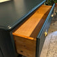 Newly refurbished chest of drawers large solid wood dresser blue