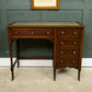 Edwardian Mahogany Writing Desk - Kneehole Desk with Green Leather
