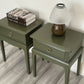 Pair Of Vintage Stag Minstrel Bedside Tables Cabinets Leggy ,Olive Green Elegance , Painted In Fusion Mineral Paint