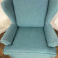 Contemporary Teal Wing Back Armchair