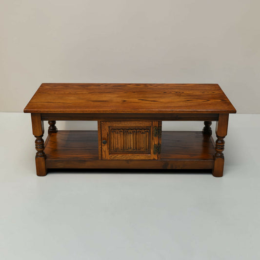 Old Charm Long Coffee Table Tudor Brown Centre Cupboard #1822 FREE UK Delivery*