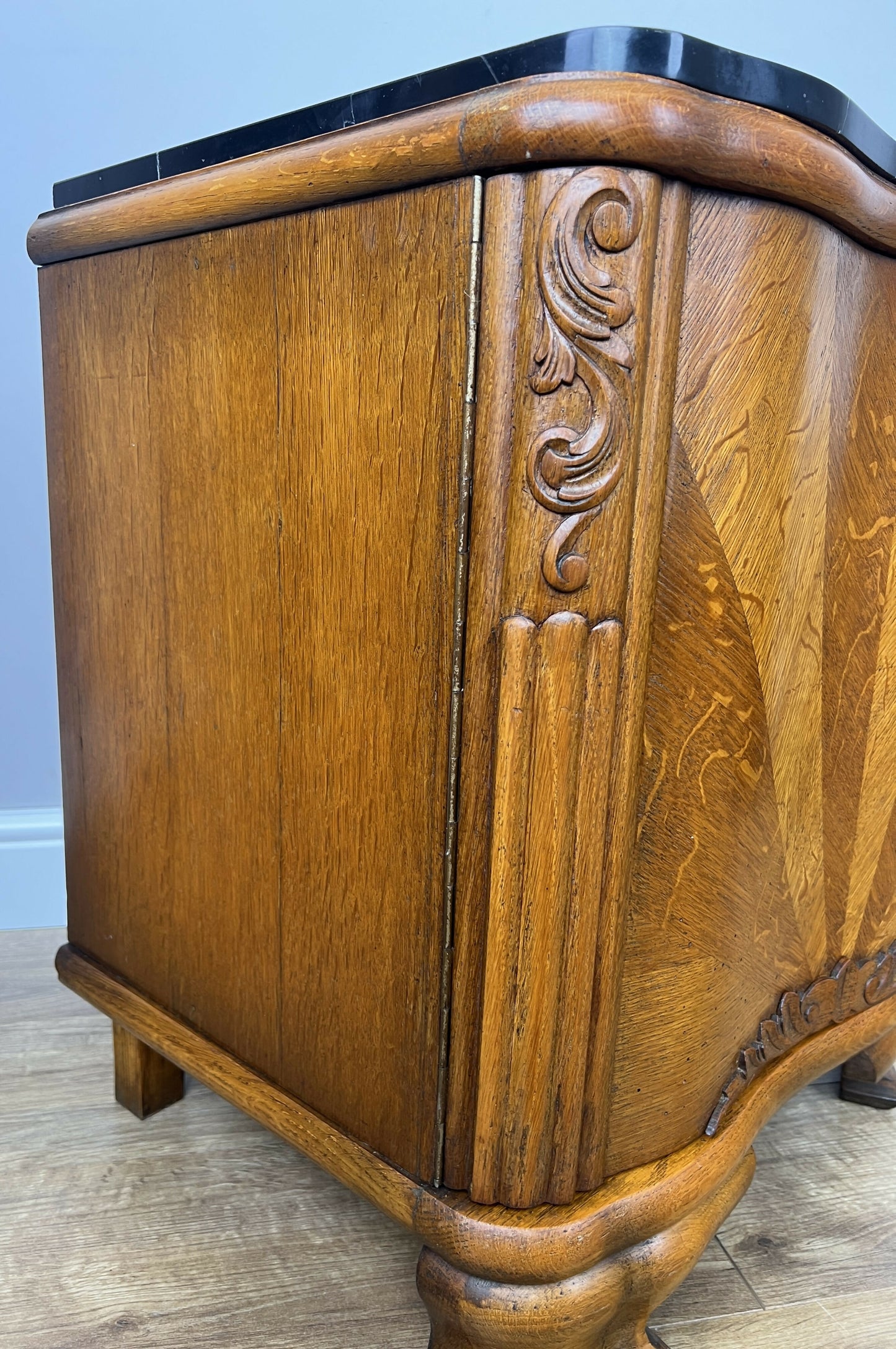 Pair of Bedside Tables Antique French Art Deco Marble Top Cabinets LOT 6351