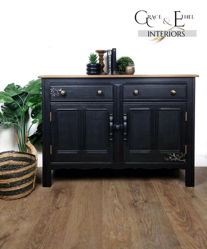 Ercol sideboard painted in black