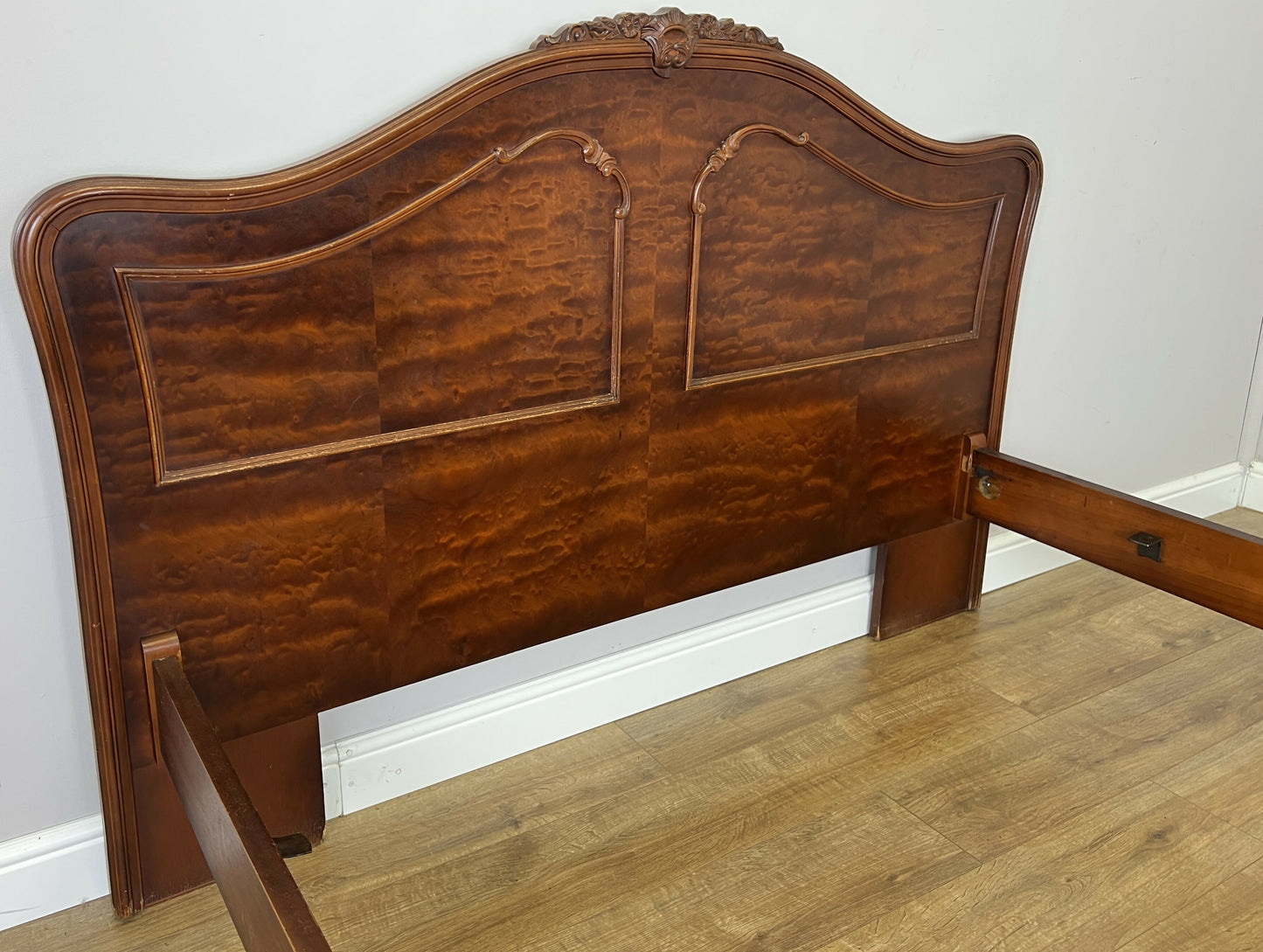 Bed Vintage French Louis XVI King Size Bed Frame Carved Headboard LOT 6403