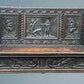 A Late Victorian Carved Oak Box Settle / Hall Bench