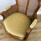 Armchair Vintage French Style Cane Upholstered Accent Carved Chair LOT 6311