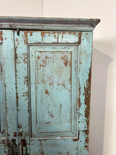 Reclaimed Blue Indian Wooden Cupboard
