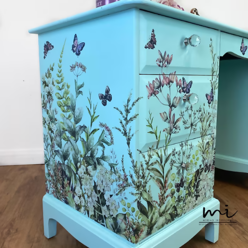 Pretty Stag Dressing Table/Desk, Floral, Flowers, Vintage, Drawers, Girls, Retro, Mid Century