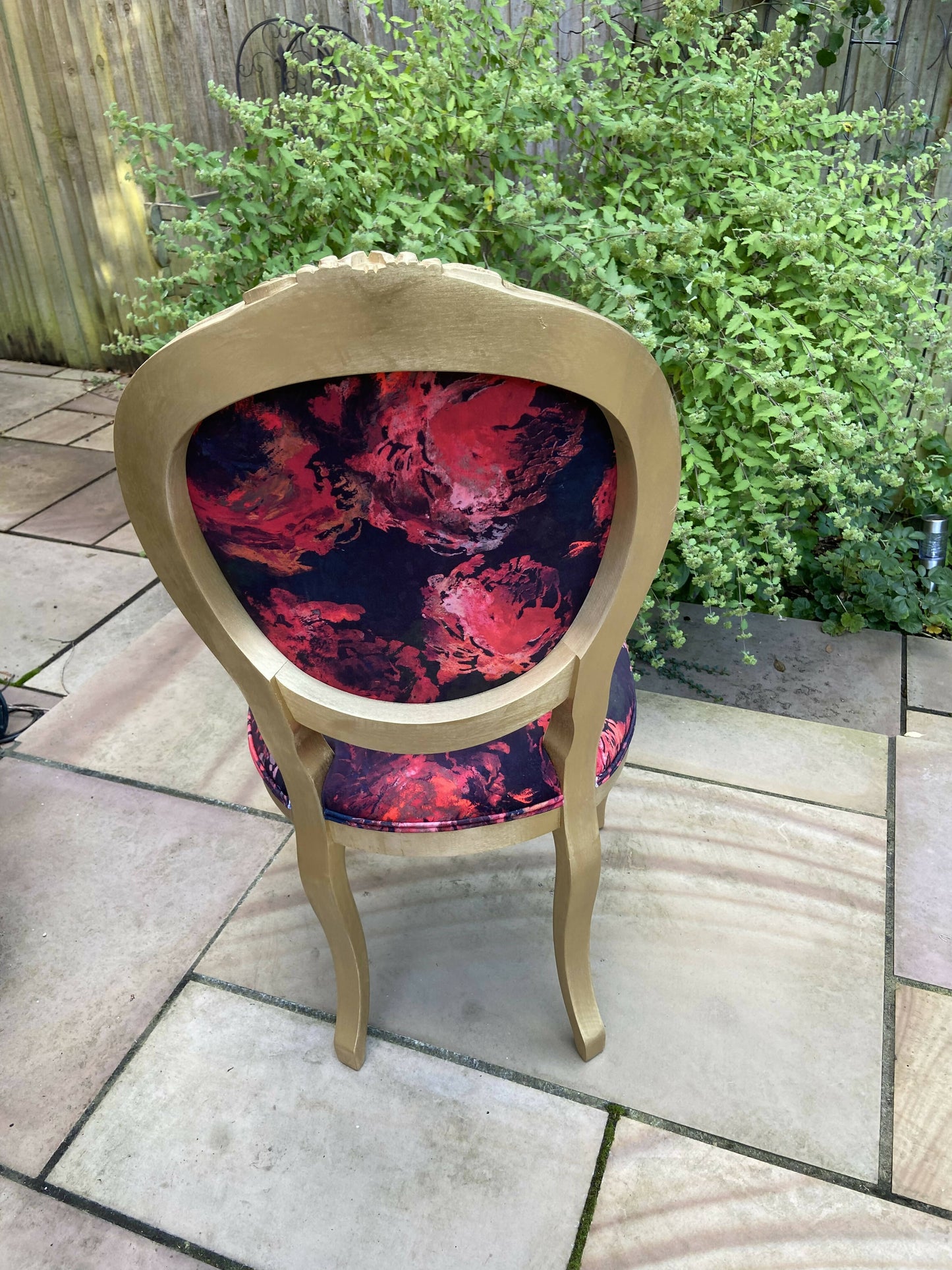 Pink and Gold Velvet Accent Chair