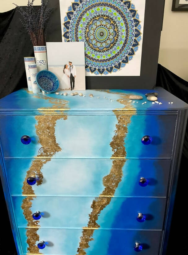 Ocean Vintage Blue Chest of Drawers