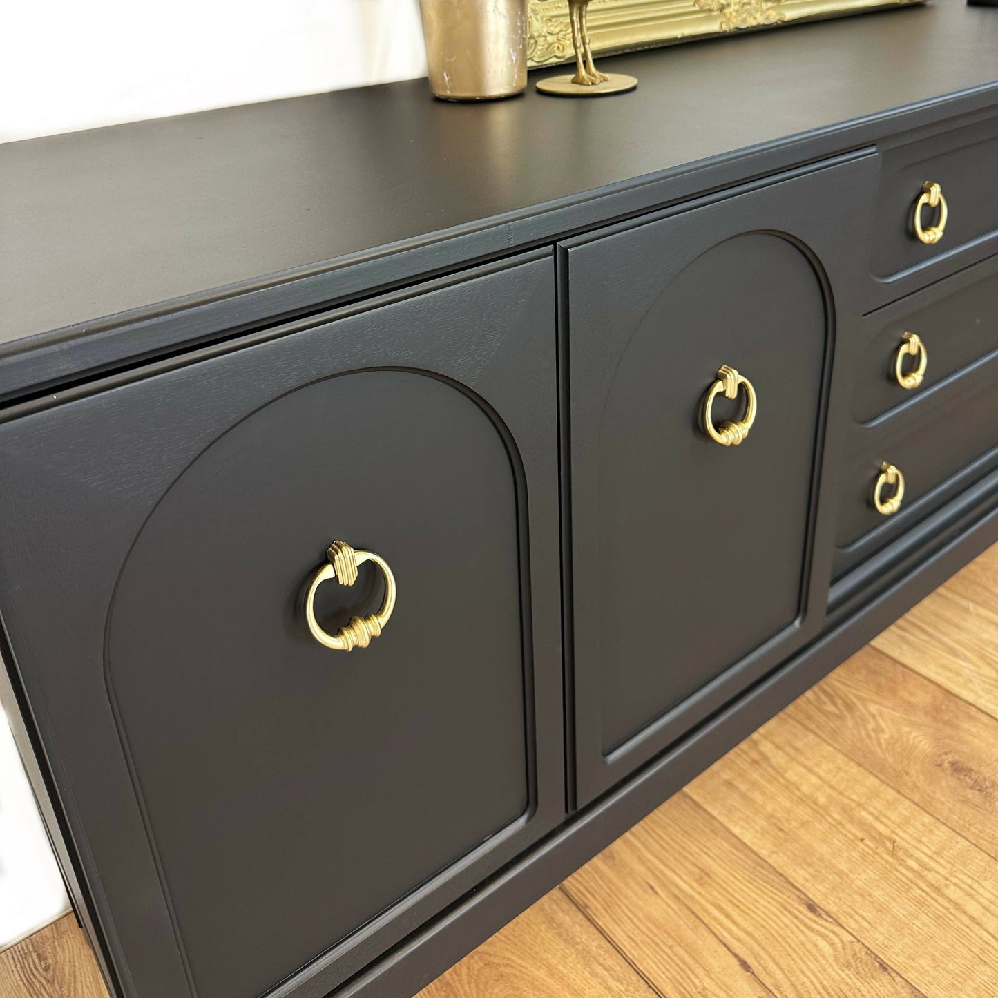 Large Rare G Plan Arcadia sideboard in black, dresser, console, cupboard, cabinet, TV media unit