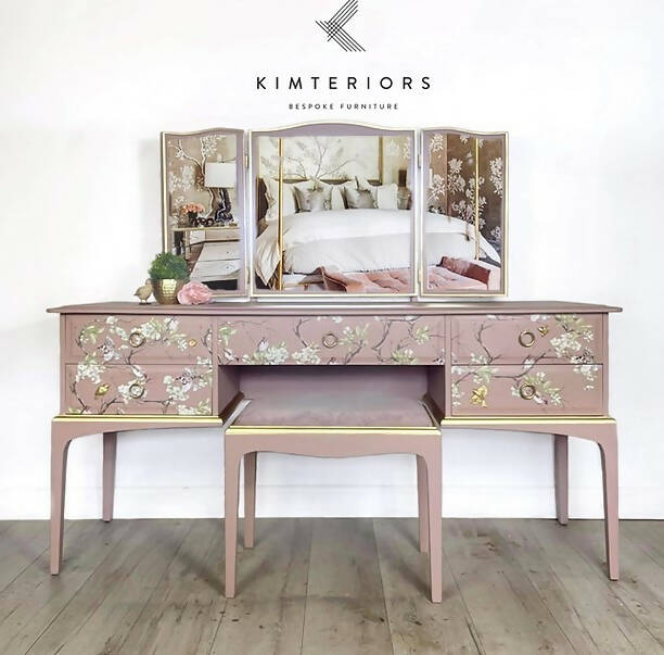 Pink and Gold Stag Dressing Table