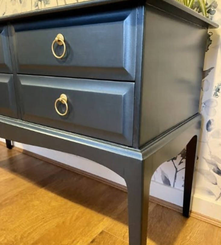 Blue Vintage Stag 6 Drawer Sideboard