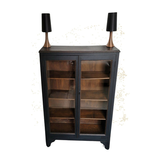 Black Vintage Drinks Display Cabinet