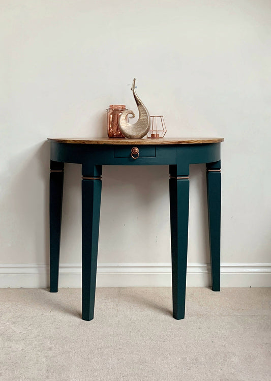 Green Demi Lune Console Table