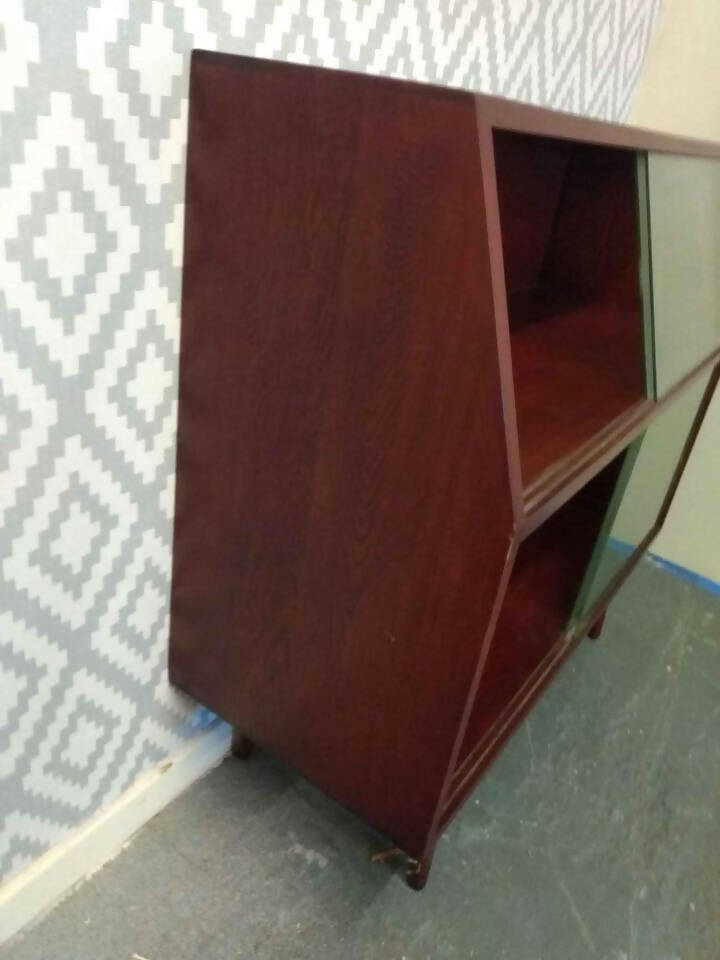 Mahogany Coloured Glass Fronted Vinyl Cabinet