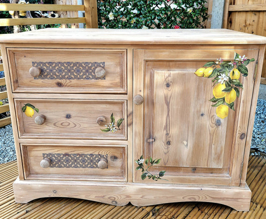 Rustic Wood Cupboard and Drawers Mediterranean Style