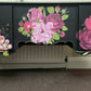 SOLD SOLD Black and Pink Floral Dressing Table / Sideboard