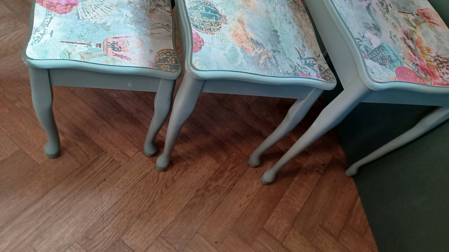 Nest of three upcycled tables