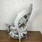 Queen Anne Throne Chair, Hand Carved Emma Shipley Material Bedroom Chair